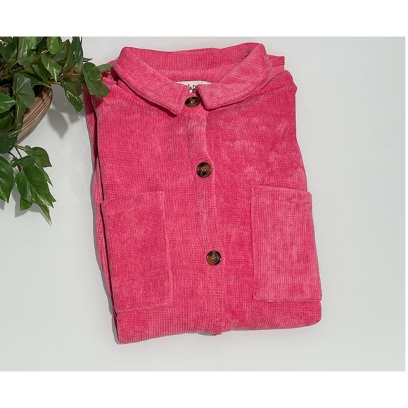 Luxurious Soft Pink Chenille Oversized Button Down Duo Cardigan/Jacket - Picture 10 of 11